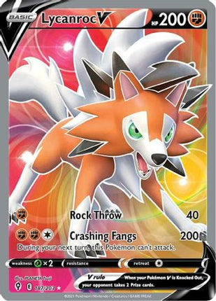 Lycanroc V (Full Art) - 187/203 [SWSH07: Evolving Skies] Holofoil