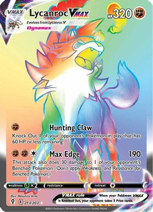 Lycanroc VMAX (Secret) - 213/203 [SWSH07: Evolving Skies] Holofoil