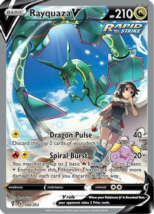 Rayquaza V (Alternate Full Art) - 194/203 [SWSH07: Evolving Skies] Holofoil