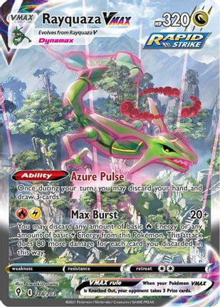 Rayquaza VMAX (Alternate Art Secret) - 218/203 [SWSH07: Evolving Skies] Holofoil