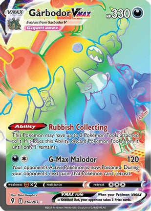 Garbodor VMAX (Secret) - 216/203 [SWSH07: Evolving Skies] Holofoil