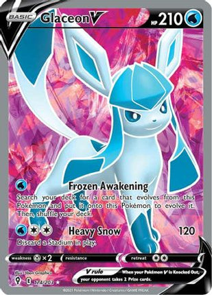 Glaceon V (Full Art) - 174/203 [SWSH07: Evolving Skies] Holofoil