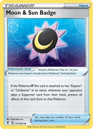 Moon & Sun Badge - 151/203 [SWSH07: Evolving Skies]