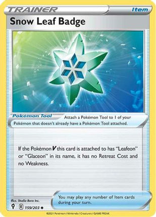 Snow Leaf Badge - 159/203 [SWSH07: Evolving Skies]