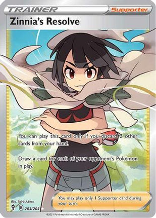 Zinnia's Resolve (Full Art) - 203/203 [SWSH07: Evolving Skies] Holofoil
