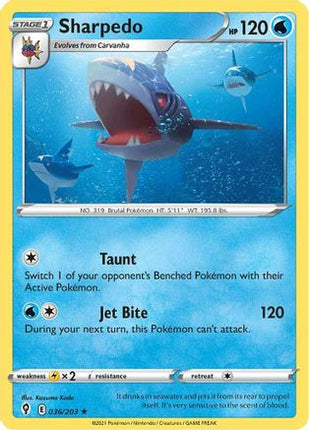 Sharpedo - 36/203 [SWSH07: Evolving Skies] Reverse Holofoil