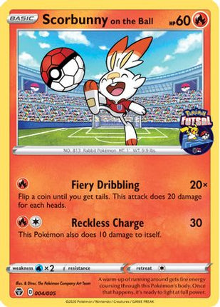 Scorbunny on the Ball - 004/005 (Pokemon Futsal) [Miscellaneous Cards & Products]