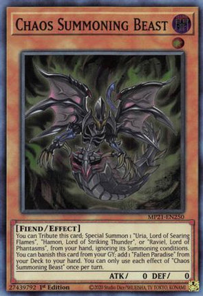 Chaos Summoning Beast (Super Rare) [MP21-EN250] 1st Edition
