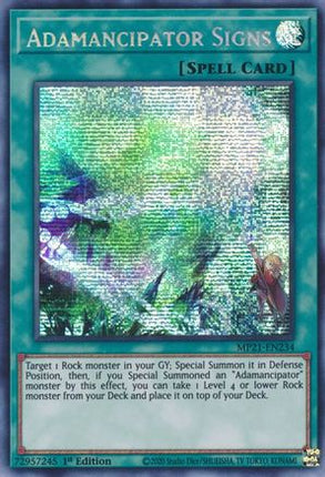 Adamancipator Signs (Prismatic Secret Rare) [MP21-EN234] 1st Edition