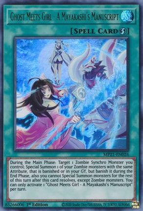 Ghost Meets Girl - A Mayakashi's Manuscript (Ultra Rare) [MP21-EN026] 1st Edition
