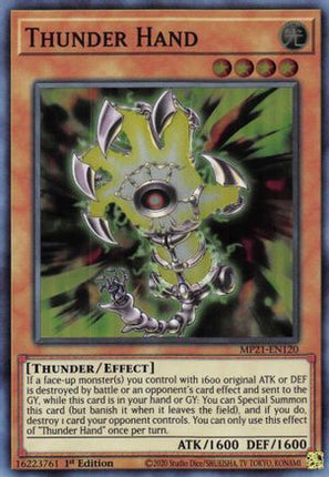 Thunder Hand (Super Rare) [MP21-EN120] 1st Edition
