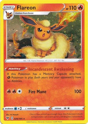 Flareon - 026/185 (Cosmos Holo) [Miscellaneous Cards & Products] Holofoil