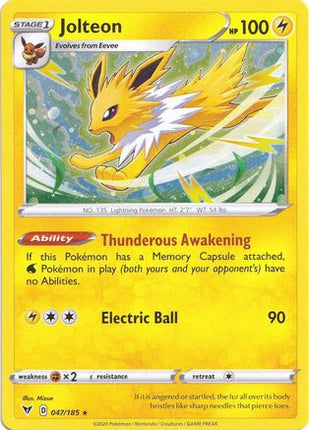 Jolteon - 047/185 (Cosmos Holo) [Miscellaneous Cards & Products] Holofoil