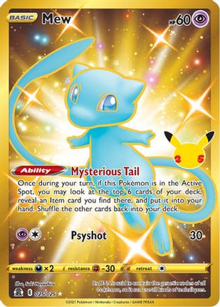 Mew (Secret) - 25/025 [Celebrations] Holofoil