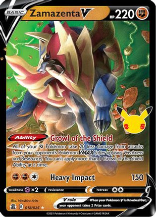 Zamazenta V - 18/025 [Celebrations] Holofoil