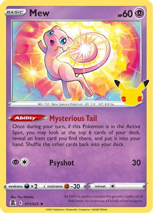 Mew - 11/025 [Celebrations] Holofoil