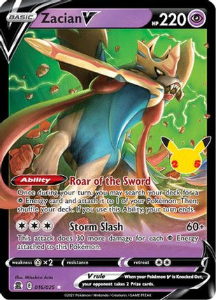 Zacian V - 16/025 [Celebrations] Holofoil
