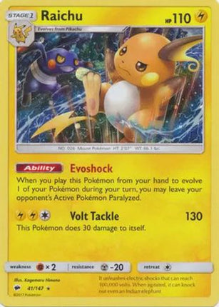 Raichu - 41/147 (Cosmos Holo) [Blister Exclusives] Holofoil