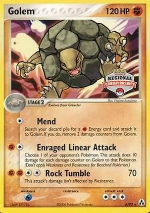 Golem - 6/92 (Regional Championships) [League & Championship Cards]