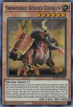 Swordsoul Auspice Chunjun (Super Rare) [BODE-EN006] 1st Edition