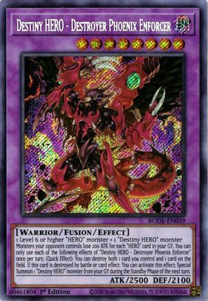 Destiny HERO - Destroyer Phoenix Enforcer (Secret Rare) [BODE-EN039] 1st Edition