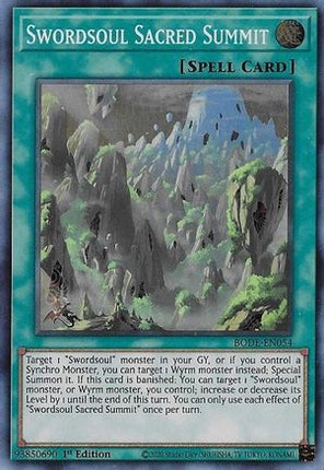 Swordsoul Sacred Summit (Super Rare) [BODE-EN054] 1st Edition