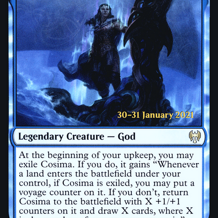 Cosima, God of the Voyage // The Omenkeel [Kaldheim Promos] Prerelease Foil
