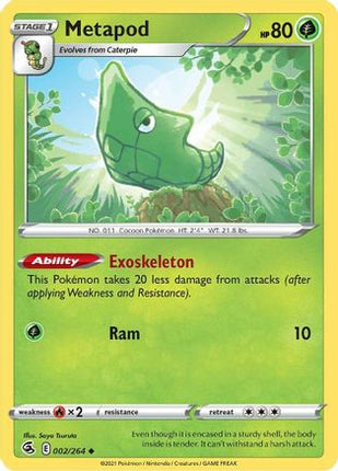 Metapod - 2/264 [SWSH08: Fusion Strike] Reverse Holofoil