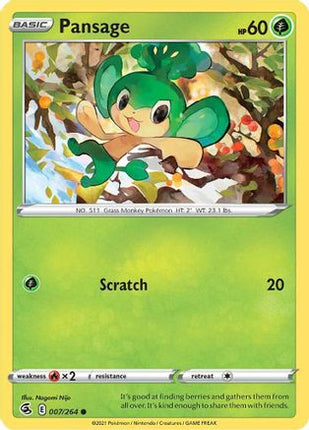 Pansage - 7/264 [SWSH08: Fusion Strike] Reverse Holofoil