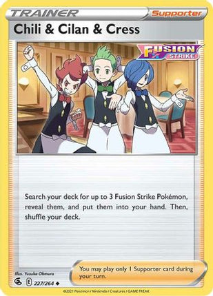 Chili & Cilan & Cress - 227/264 [SWSH08: Fusion Strike] Reverse Holofoil