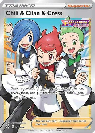 Chili & Cilan & Cress (Full Art) - 258/264 [SWSH08: Fusion Strike] Holofoil