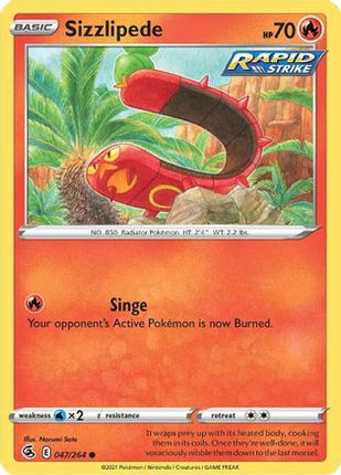 Sizzlipede (47) - 47/264 [SWSH08: Fusion Strike] Reverse Holofoil