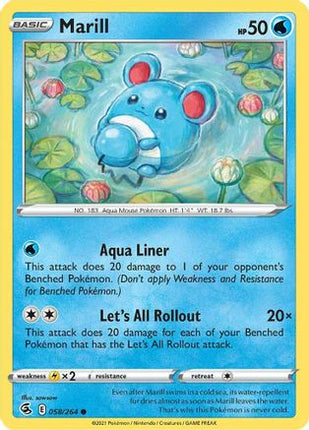 Marill - 58/264 [SWSH08: Fusion Strike] Reverse Holofoil