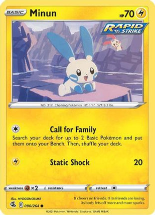 Minun - 90/264 [SWSH08: Fusion Strike] Reverse Holofoil