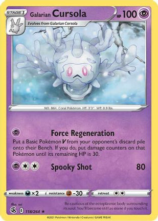 Galarian Cursola - 118/264 [SWSH08: Fusion Strike] Reverse Holofoil