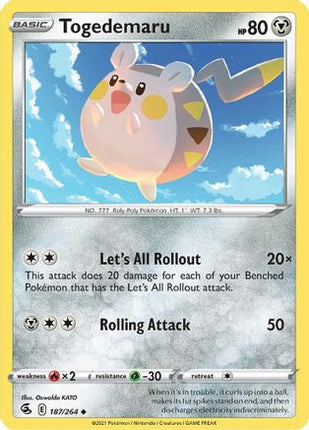 Togedemaru - 187/264 [SWSH08: Fusion Strike] Reverse Holofoil