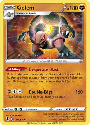 Golem - 137/264 [SWSH08: Fusion Strike] Reverse Holofoil