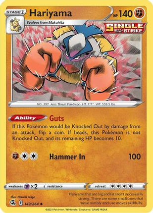 Hariyama - 143/264 [SWSH08: Fusion Strike] Reverse Holofoil