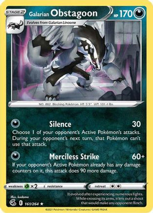 Galarian Obstagoon - 161/264 [SWSH08: Fusion Strike] Reverse Holofoil