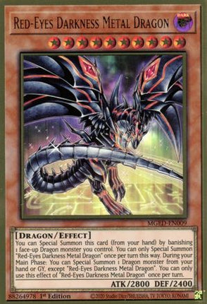Red-Eyes Darkness Metal Dragon (Alternate Art) (Premium Gold Rare) [MGED-EN009] 1st Edition