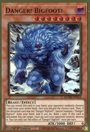 Danger! Bigfoot! (Alternate Art) (Premium Gold Rare) [MGED-EN018] 1st Edition