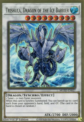 Trishula, Dragon of the Ice Barrier (Premium Gold Rare) [MGED-EN027] 1st Edition