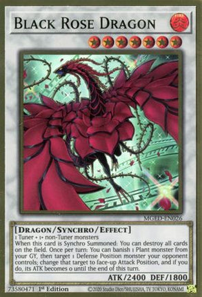 Black Rose Dragon (Alternate Art) (Premium Gold Rare) [MGED-EN026] 1st Edition