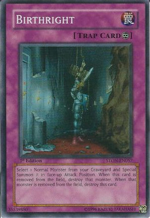Birthright (Super Rare) [STON-EN057] Strike of Neos 1st Edition