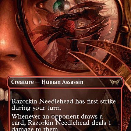 Razorkin Needlehead (Borderless) [Duskmourn: House of Horror] Foil
