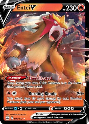 Entei V - 22/172 [SWSH09: Brilliant Stars] Holofoil