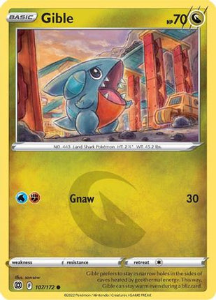 Gible - 107/172 [SWSH09: Brilliant Stars] Reverse Holofoil