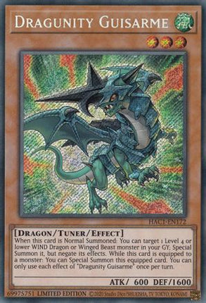 Dragunity Guisarme (Secret Rare) [HAC1-EN172] Limited