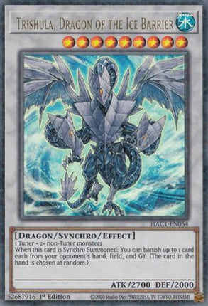Trishula, Dragon of the Ice Barrier (Duel Terminal) (Duel Terminal Technology Ultra Rare) [HAC1-EN054] 1st Edition