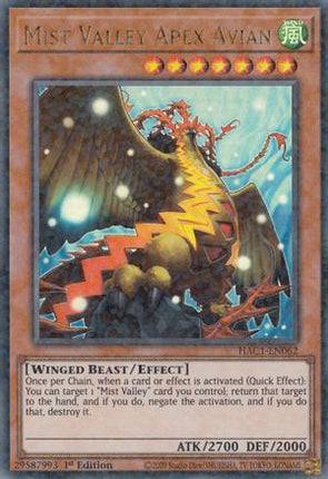 Mist Valley Apex Avian (Duel Terminal) (Duel Terminal Technology Ultra Rare) [HAC1-EN062] 1st Edition